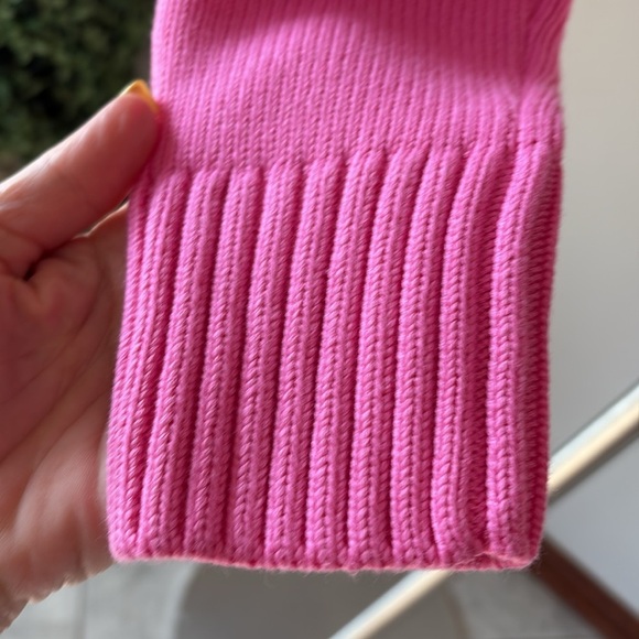 The Wolf Gang Pepe very crop layer PINK sweater cotton stretch NWT large - Picture 6 of 12